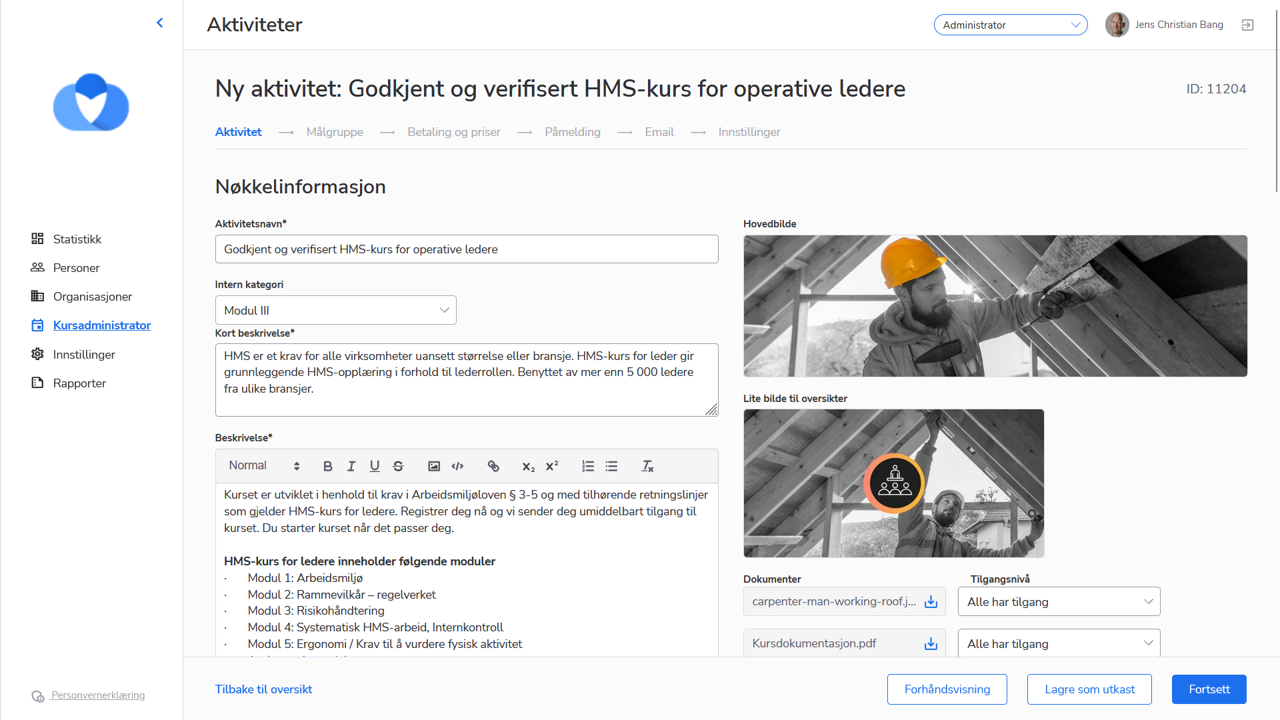 design av kurssiden i LMS